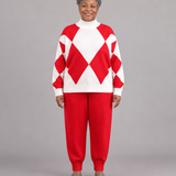 Zephyra | Argyle-neule ja jogging-housut