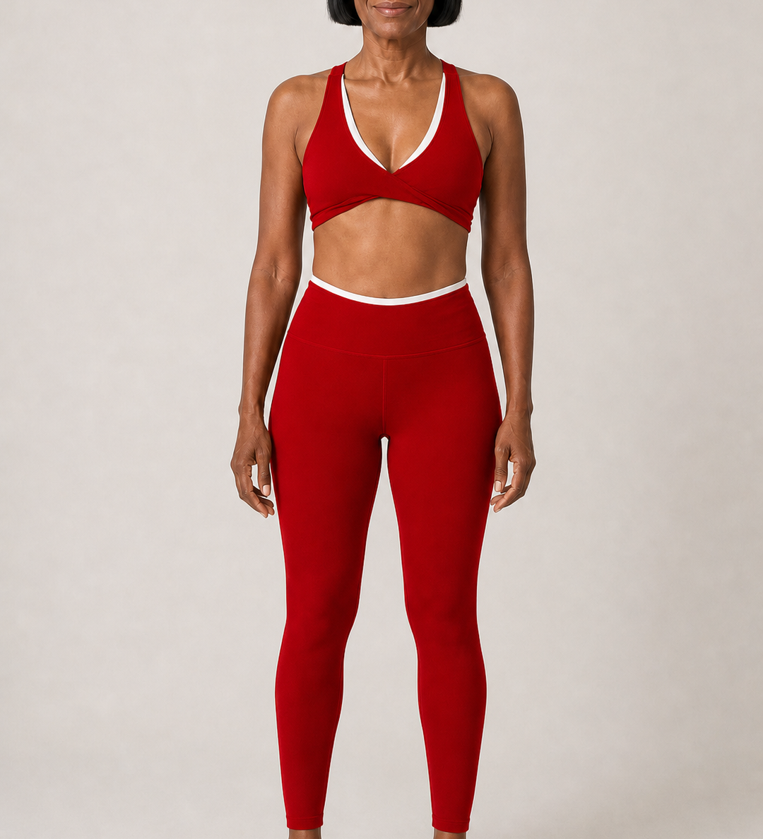 Annalise | Niskaan solmittava bandeau, kiertotoppi ja shortsit