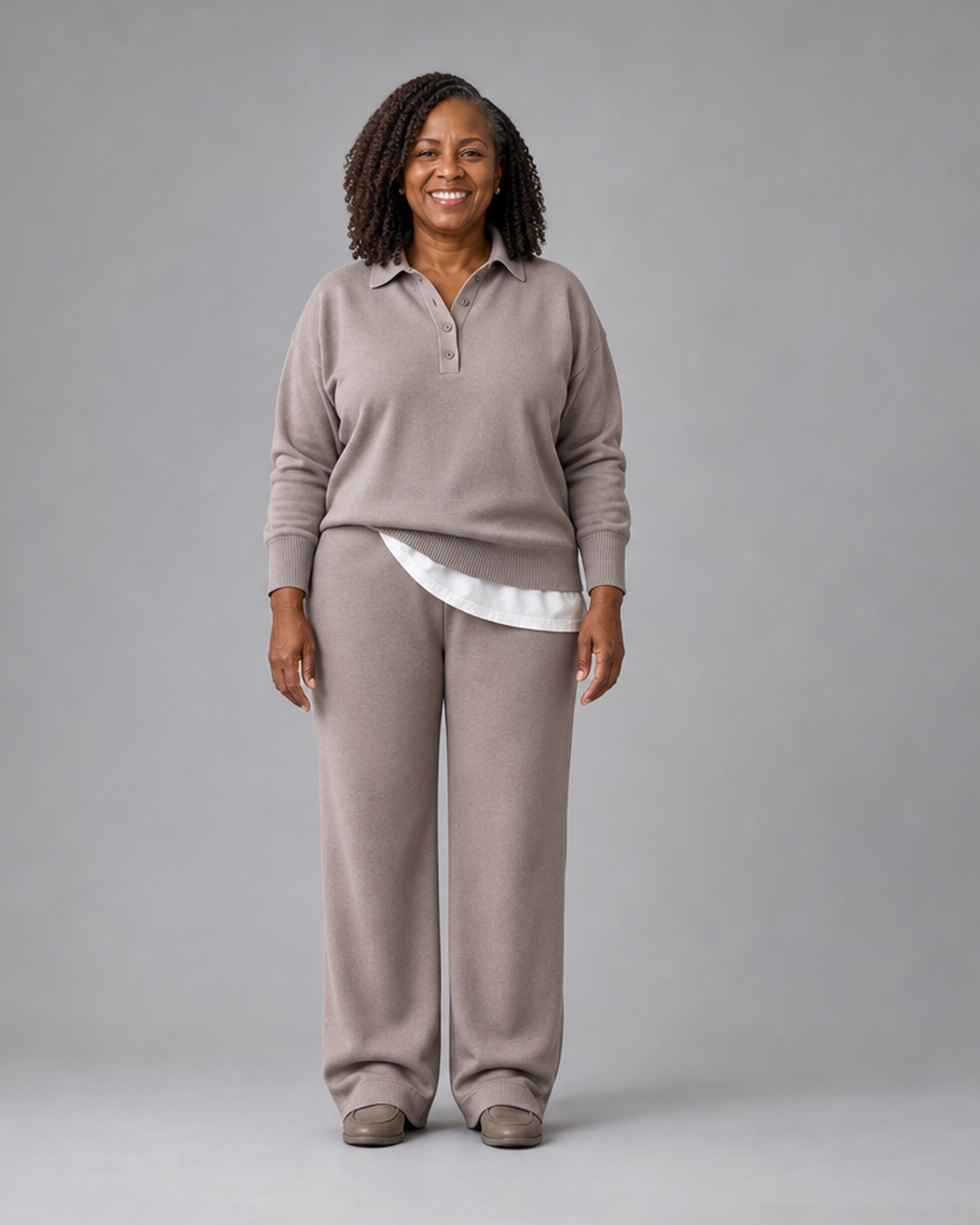 Blythe | Nappikauluksinen pusero ja pitkät housut