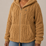 Lisa | Pintakuvioitu fleece-vetoketjutakki