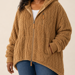 Lisa | Pintakuvioitu fleece-vetoketjutakki