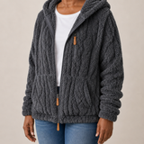 Lisa | Pintakuvioitu fleece-vetoketjutakki