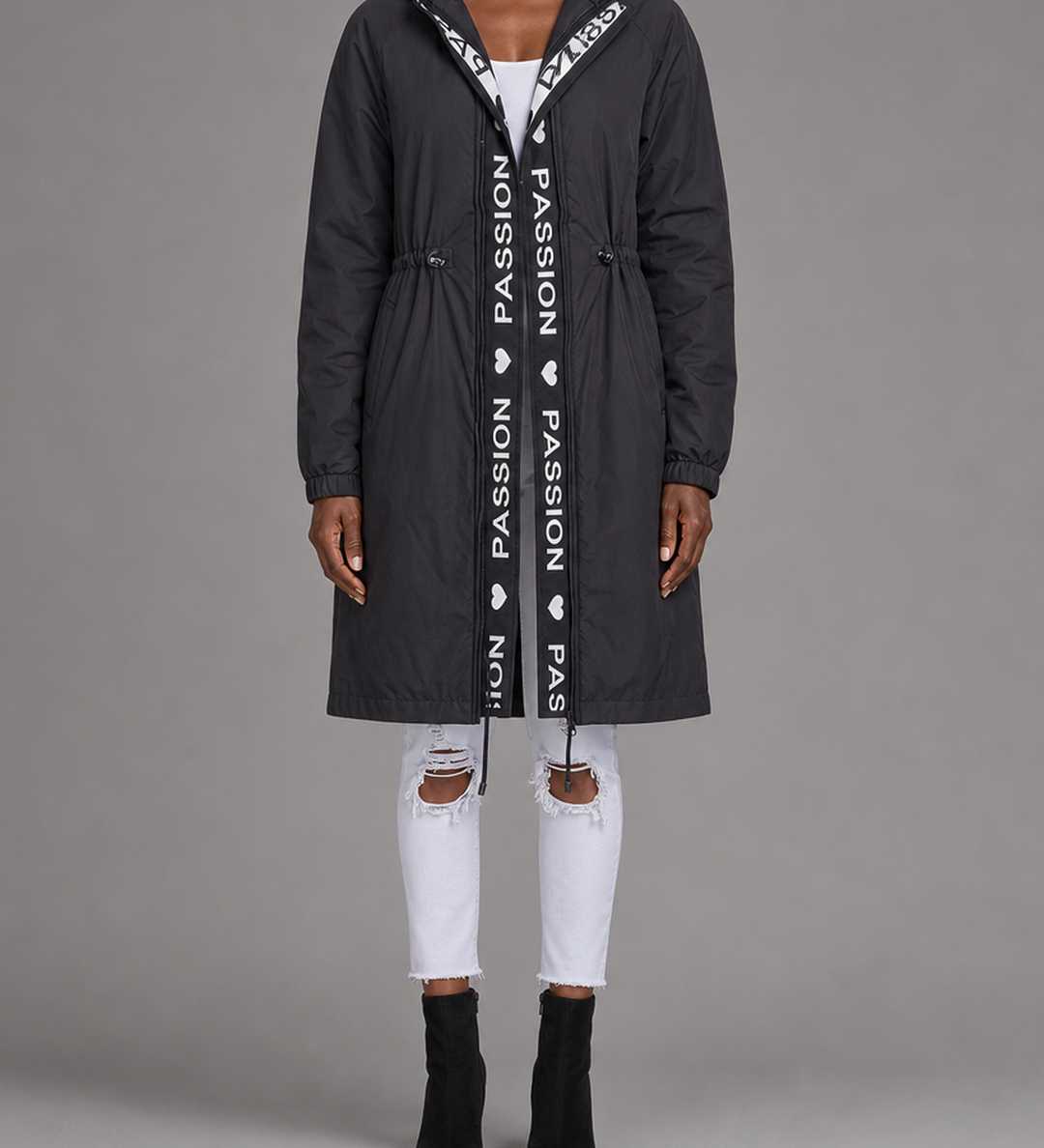 Judith | Hupullinen midiparka kiristysnyörillä