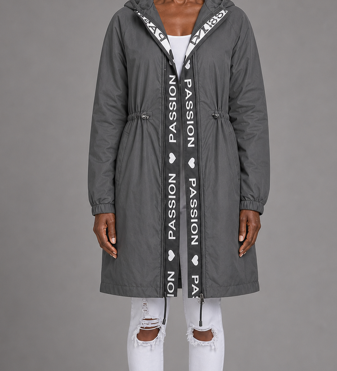 Judith | Hupullinen midiparka kiristysnyörillä