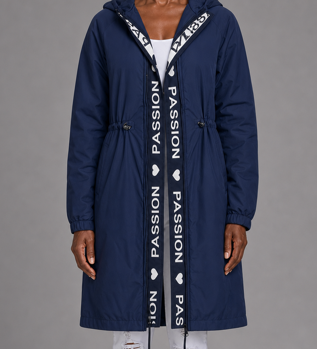 Judith | Hupullinen midiparka kiristysnyörillä