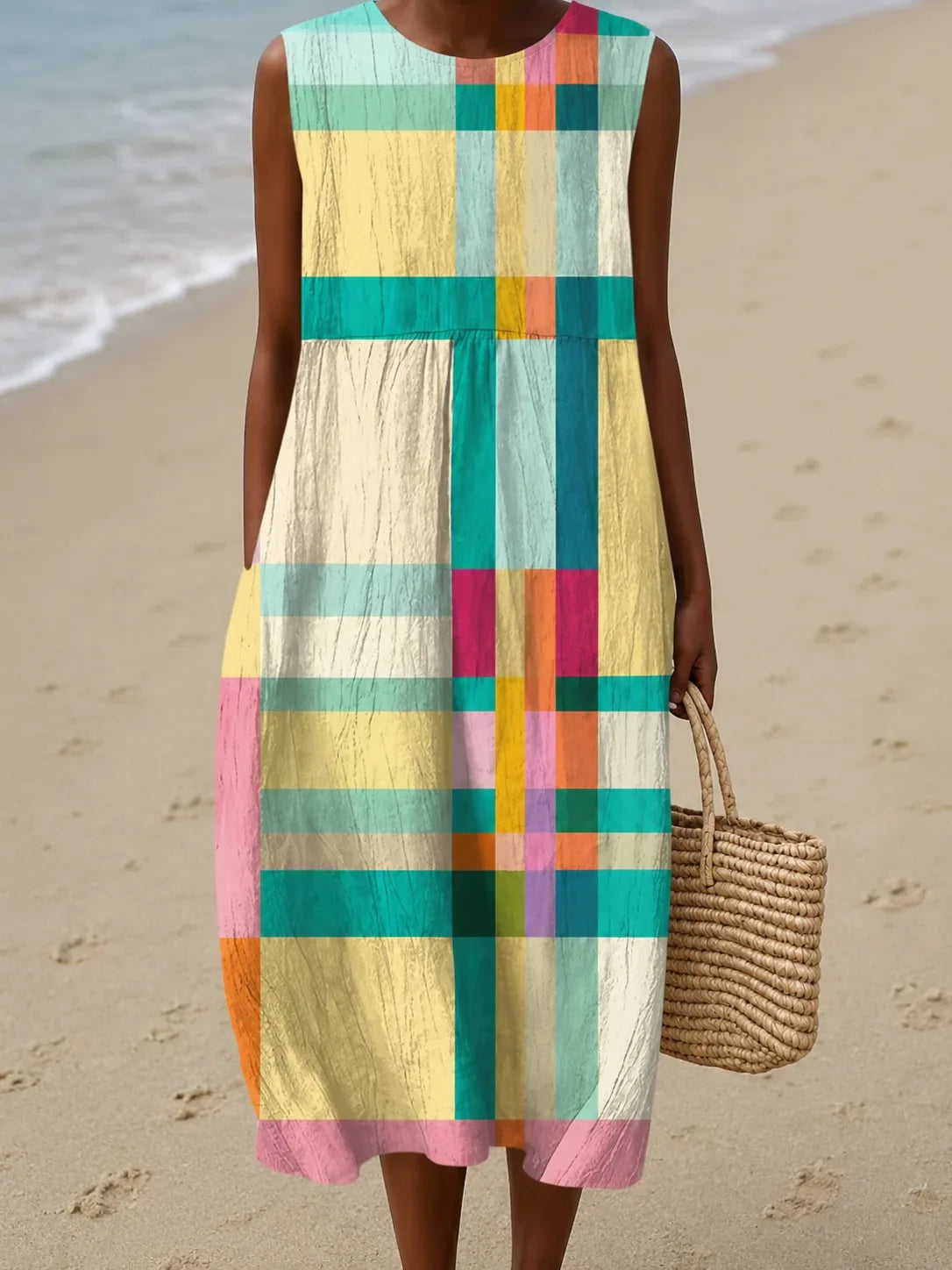 Samantha | Hihaton kuviollinen midimekko