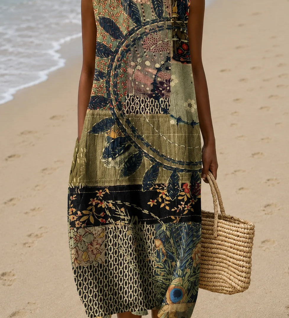 Brooke | Hihaton kuviollinen midimekko