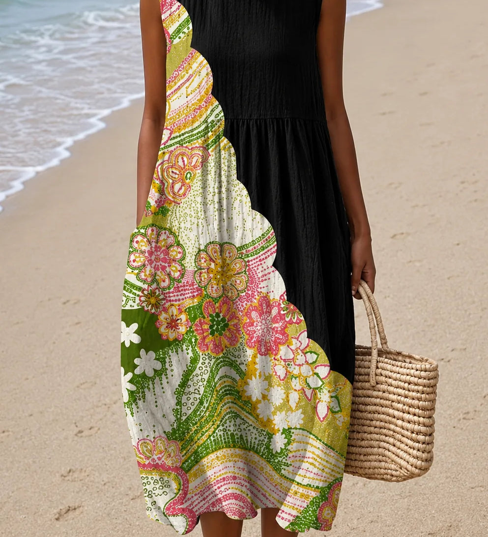 Lauren | Hihaton kuviollinen midimekko