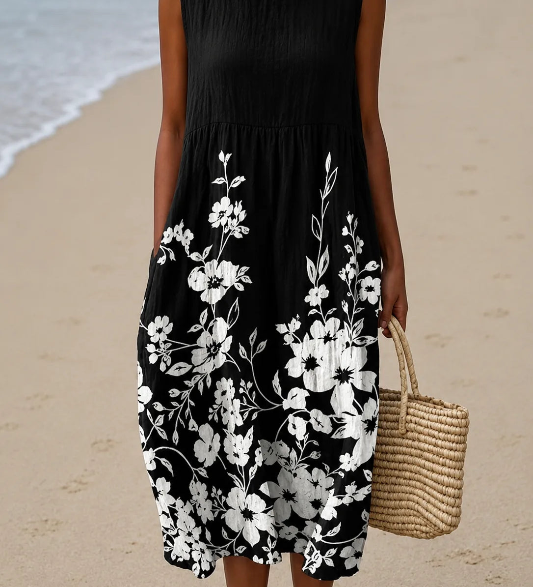 Chloe | Hihaton kuviollinen midimekko