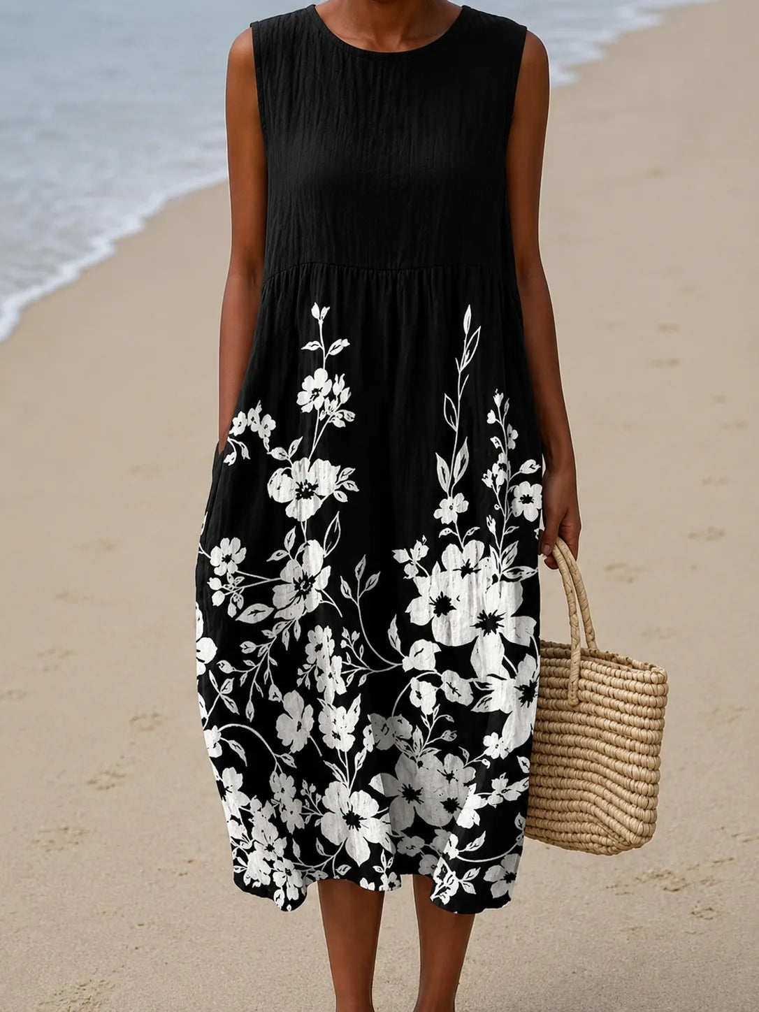 Chloe | Hihaton kuviollinen midimekko