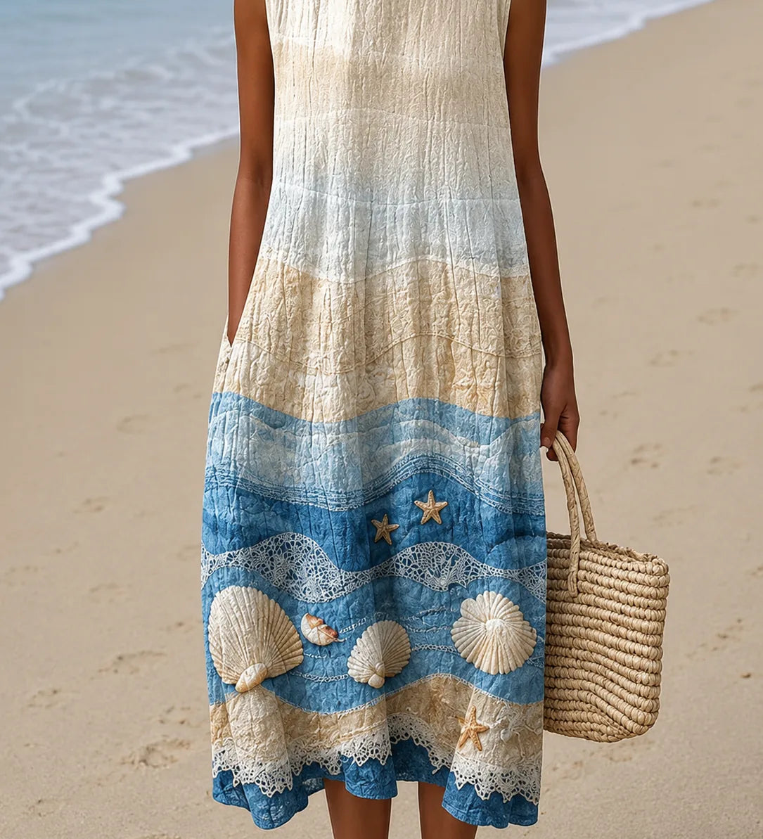 Hannah | Hihaton kuviollinen midimekko
