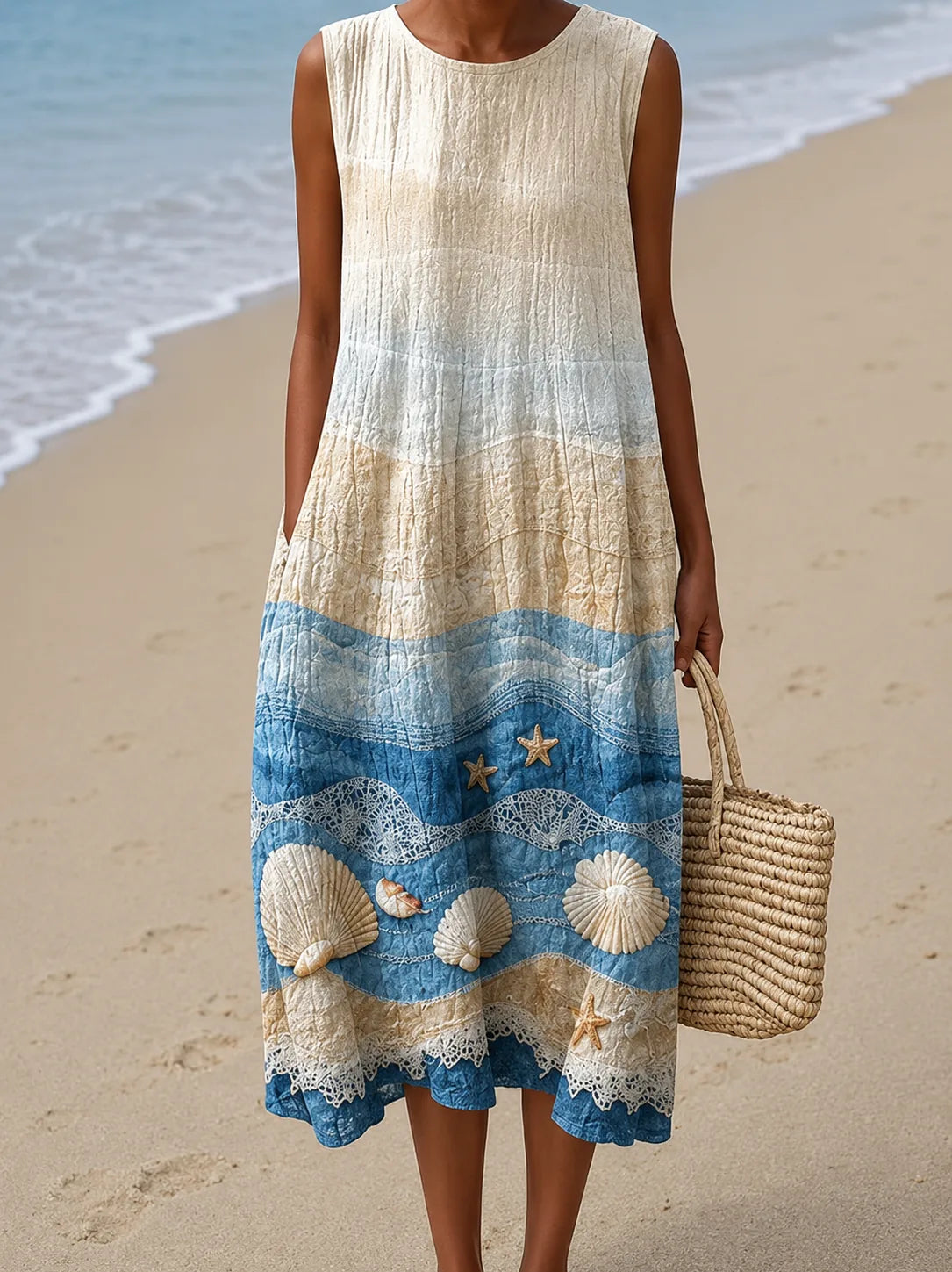 Hannah | Hihaton kuviollinen midimekko
