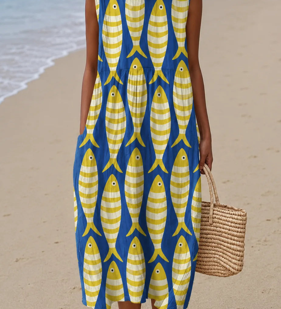 Victoria | Hihaton kuviollinen midimekko