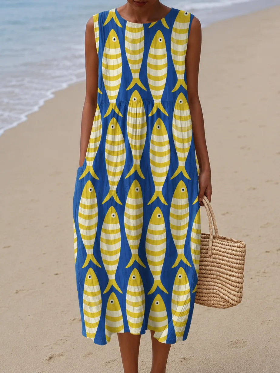 Victoria | Hihaton kuviollinen midimekko