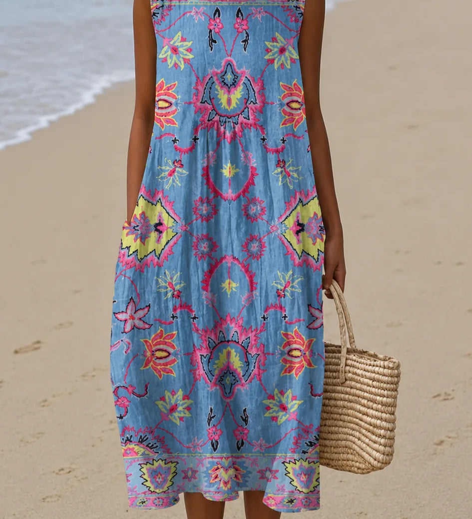 Zoe | Hihaton kuviollinen midimekko