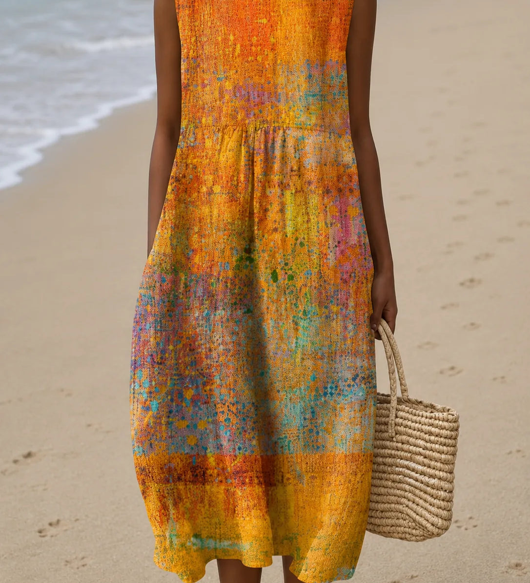 Leah | Hihaton kuviollinen midimekko