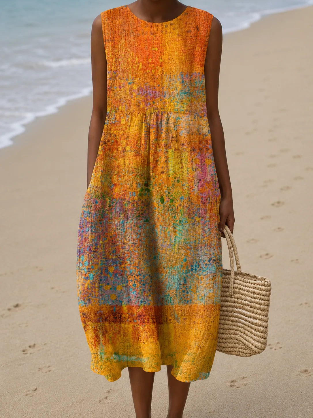 Leah | Hihaton kuviollinen midimekko