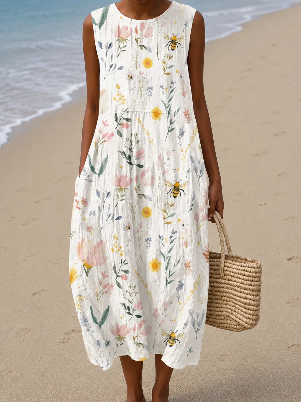 Hailey | Hihaton kuviollinen midimekko