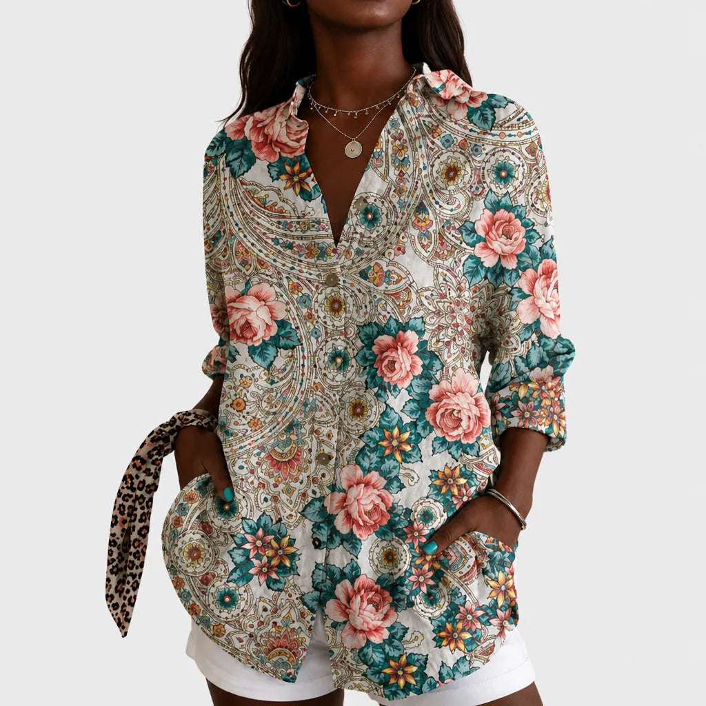 Fatou | Vintage-henkinen ruusupaisleypusero