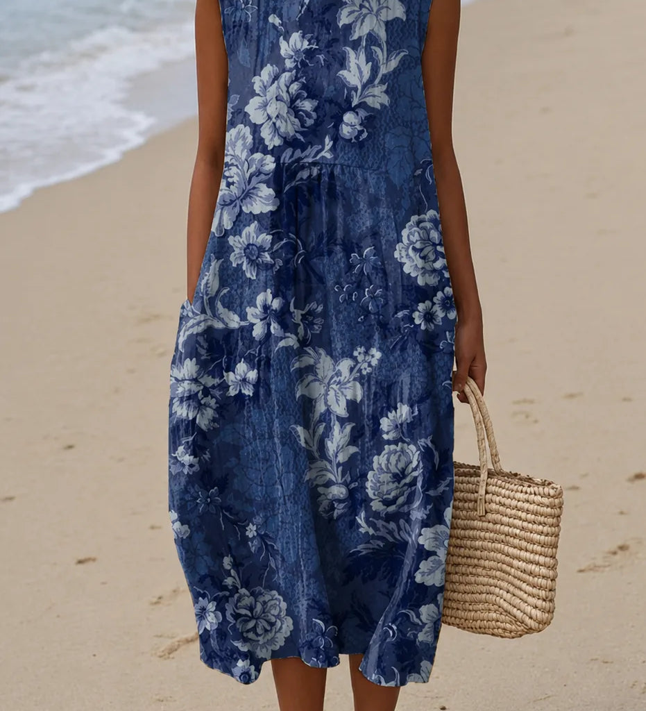 Sadie | Hihaton kuviollinen rantamidimekko