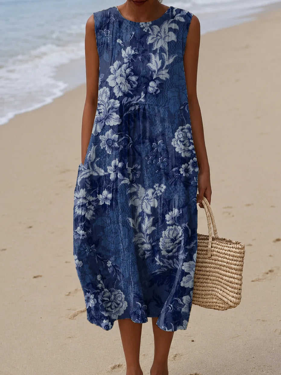 Sadie | Hihaton kuviollinen rantamidimekko