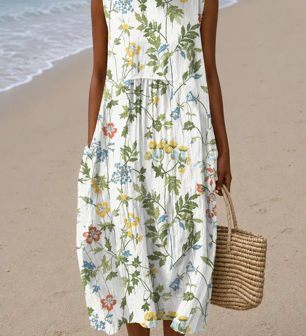 Caroline | Hihaton kuviollinen midimekko
