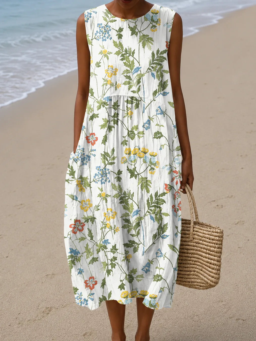 Caroline | Hihaton kuviollinen midimekko