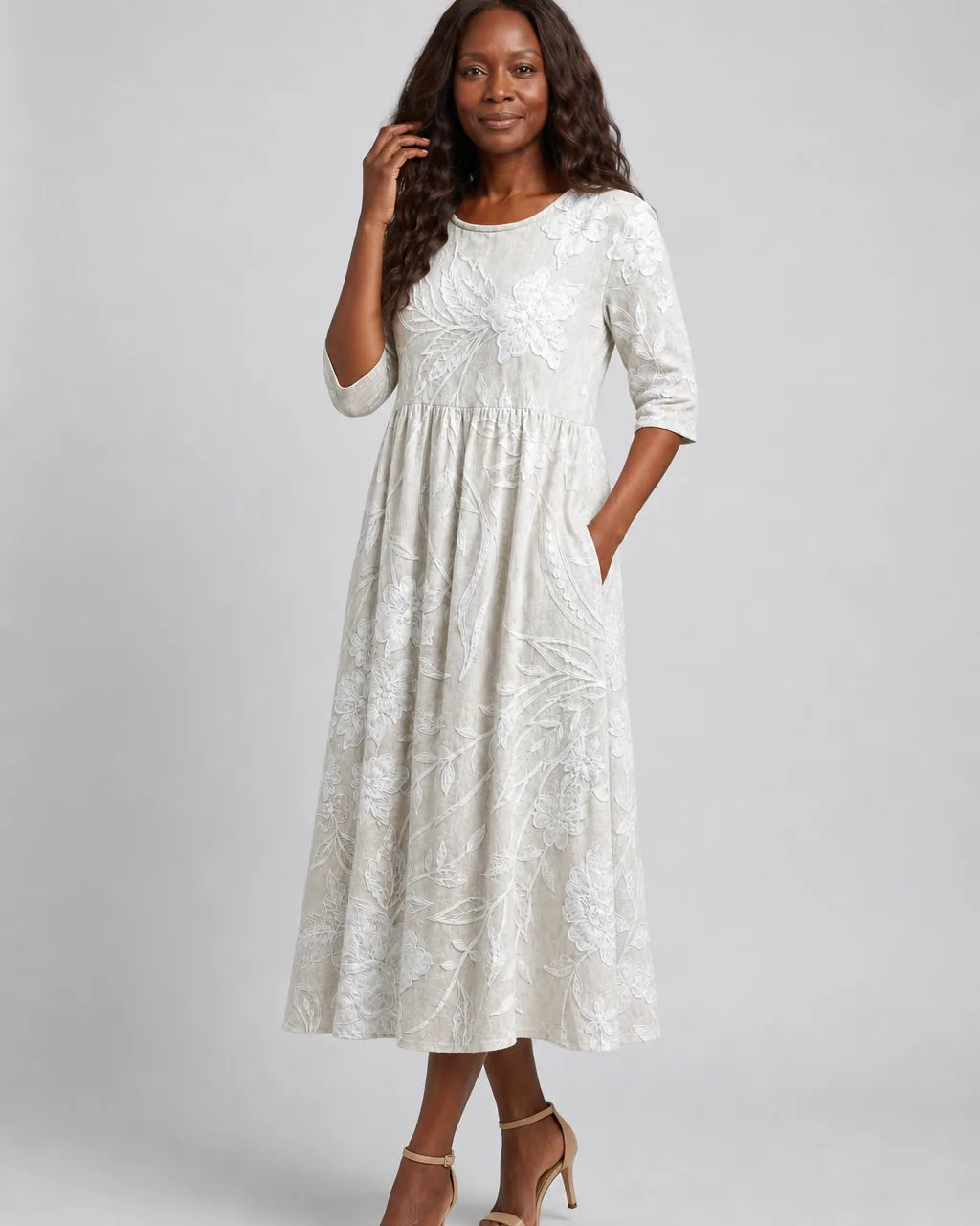 Amina | Elegantti puutarhamidimekko taskuilla