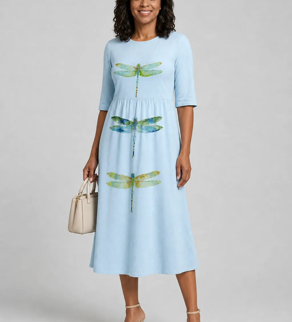 Zara | Taivaansininen sudenkorentomidimekko taskuilla