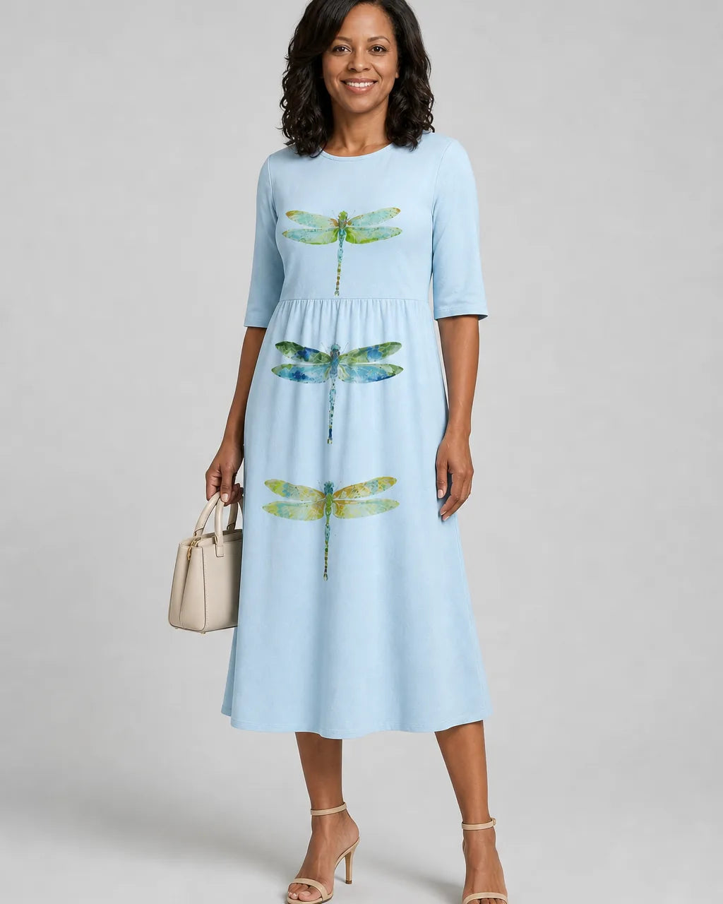 Zara | Taivaansininen sudenkorentomidimekko taskuilla