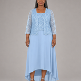 Elegant | Pitsi- ja sifonkimidimekko jakulla häävieraalle