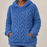 Maggie | Pintakuvioitu fleece-huppareitakki