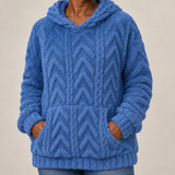 Maggie | Pintakuvioitu fleece-huppareitakki