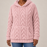 Maggie | Pintakuvioitu fleece-huppareitakki
