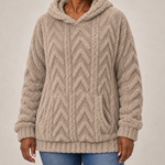 Maggie | Pintakuvioitu fleece-huppareitakki