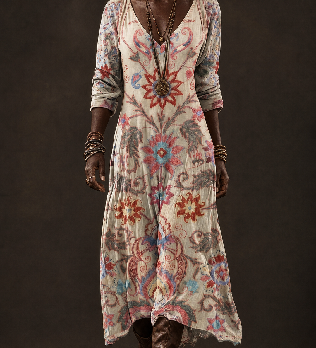 Leontine | Boho-henkinen väljä mekko