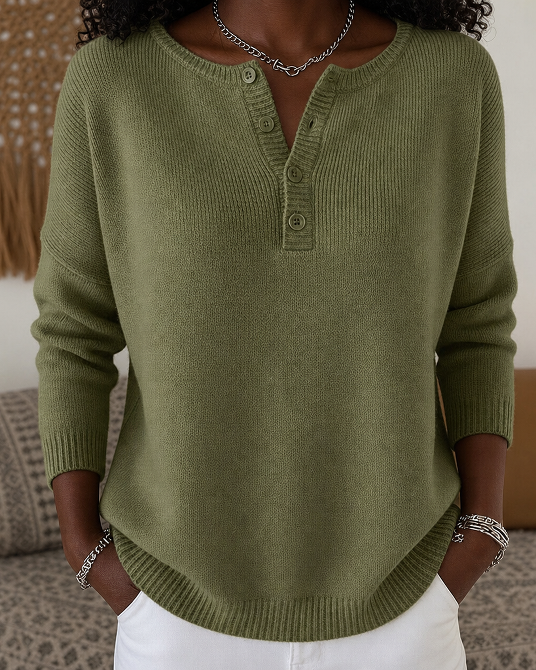 Helena | Napitettava henley-neule