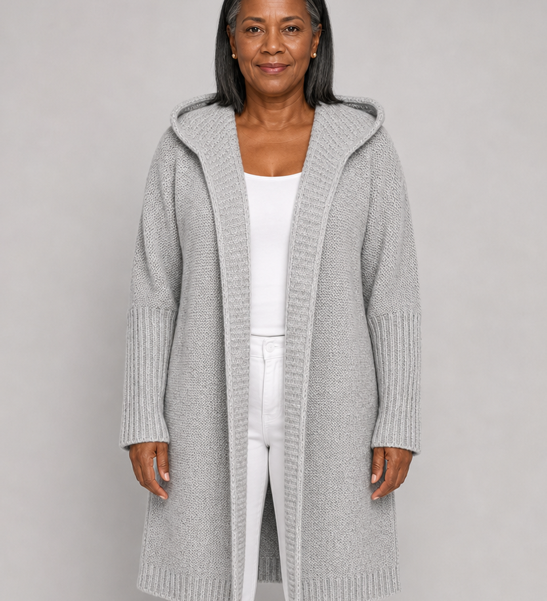 Jillian | Väljä hupullinen cardigan-takki