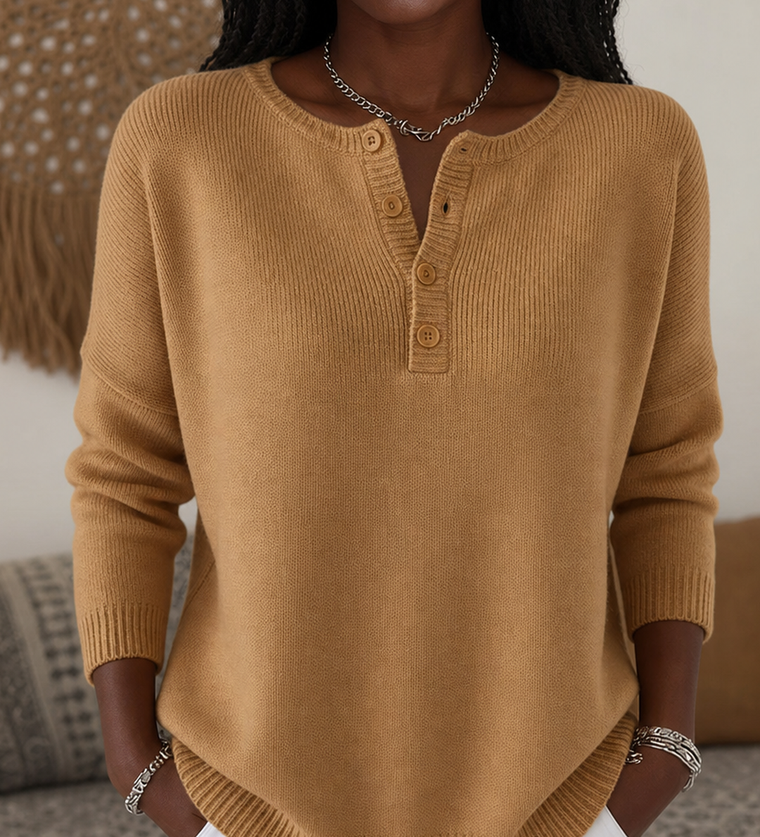 Helena | Napitettava henley-neule