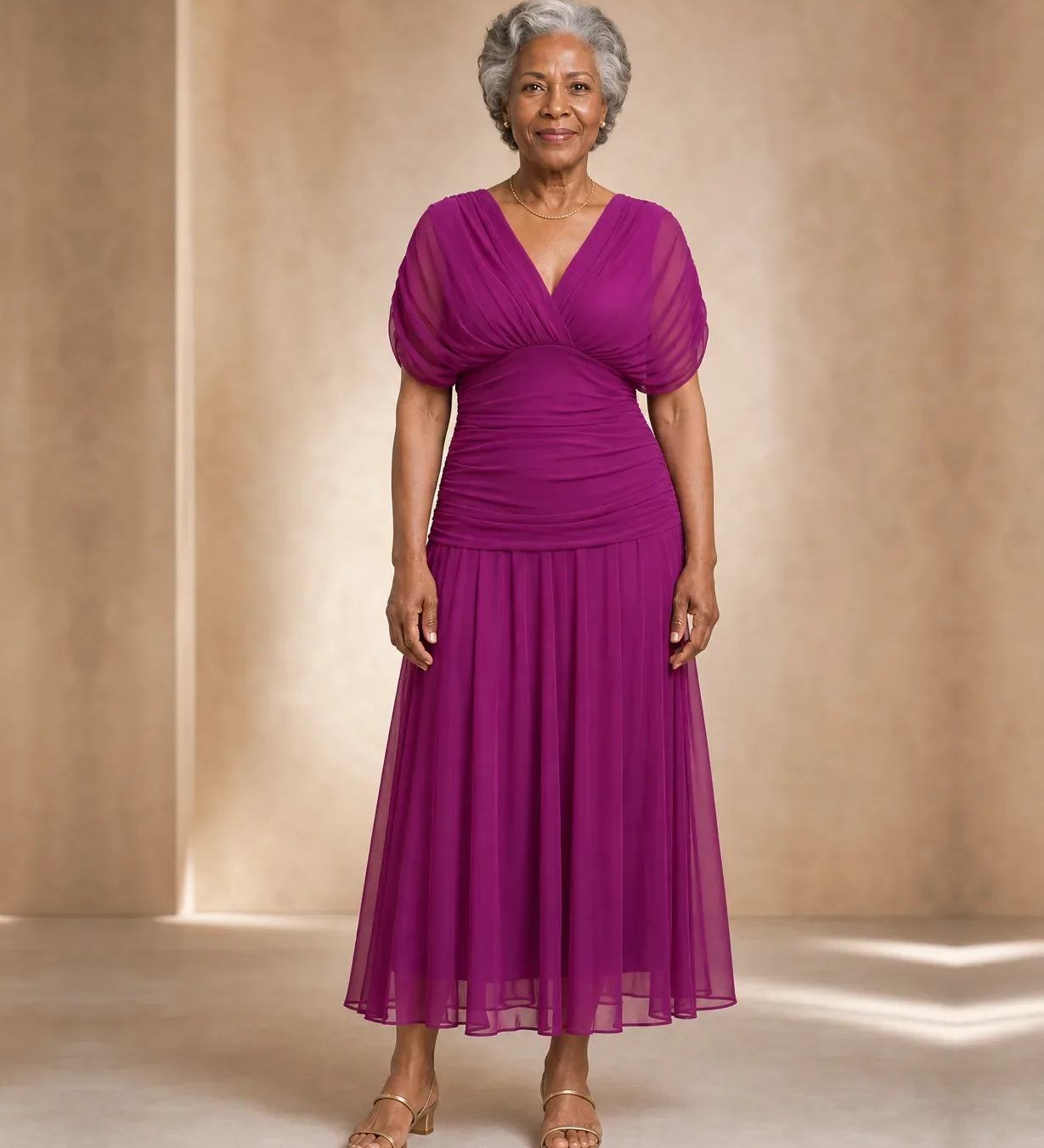 Ebony | Elegantti fuksianpunainen mekko