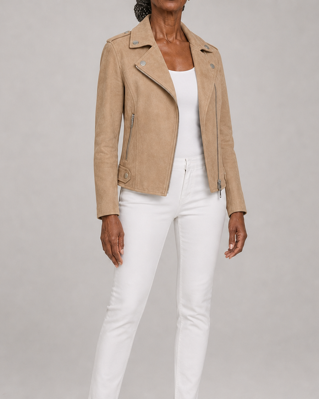 Bessie | Lyhyt vetoketjullinen biker-takki