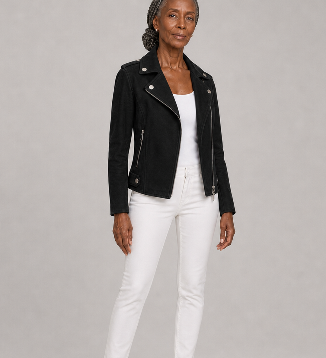 Bessie | Lyhyt vetoketjullinen biker-takki