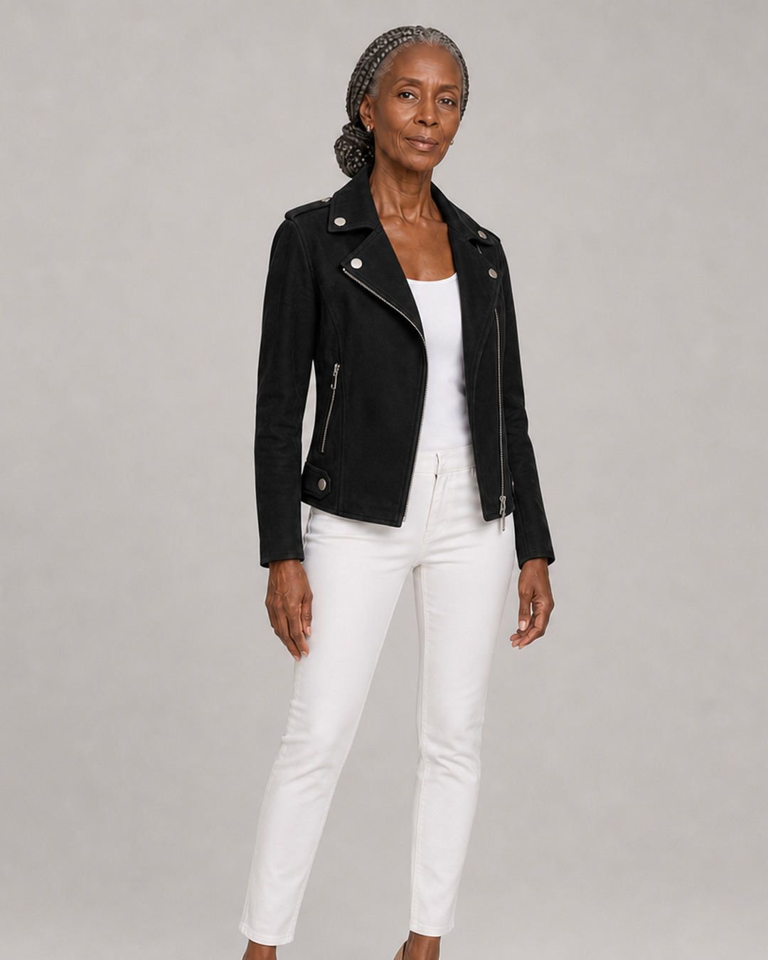 Bessie | Lyhyt vetoketjullinen biker-takki