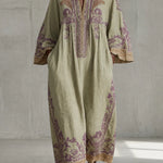 Ondine | Vintage-henkinen kirjailtu kaftaanimekko