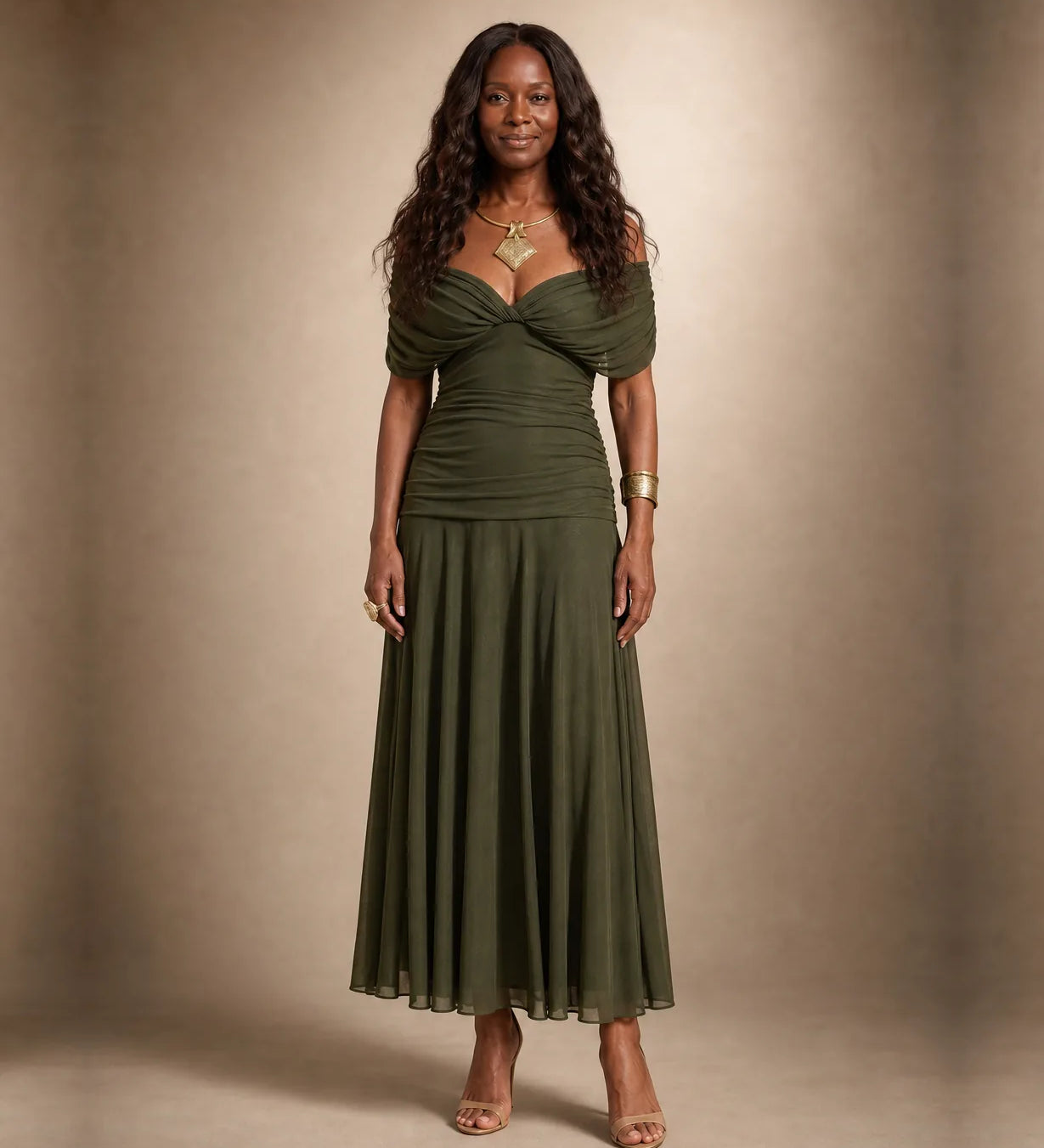 Zaria | Elegantti vihreä mekko