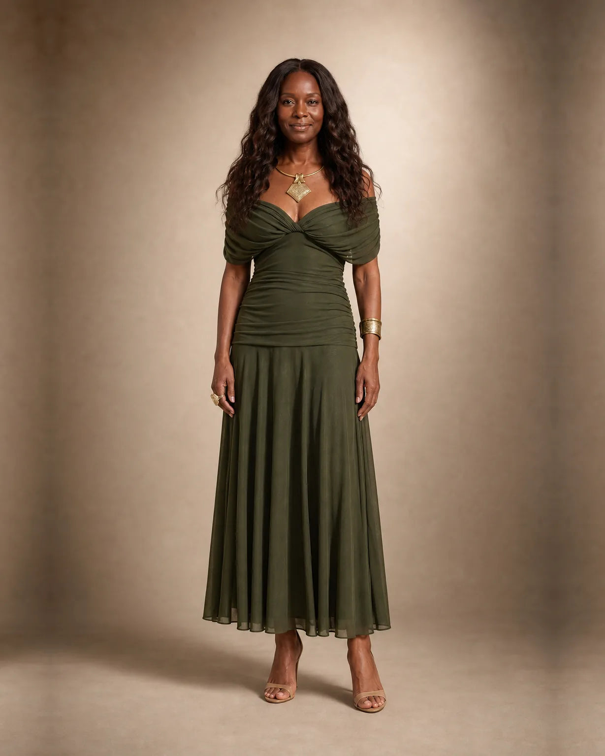 Zaria | Elegantti vihreä mekko