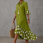 Kelechi | Pilkullinen mekko kauluksella
