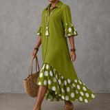 Kelechi | Pilkullinen mekko kauluksella