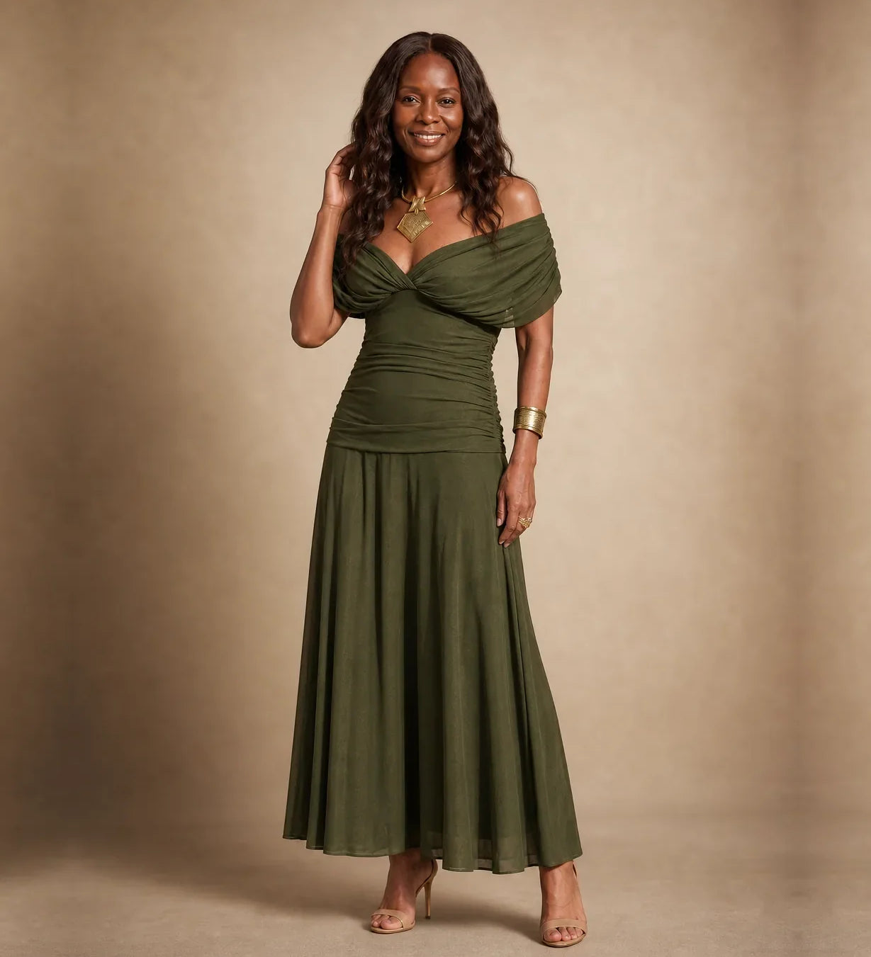Zaria | Elegantti vihreä mekko