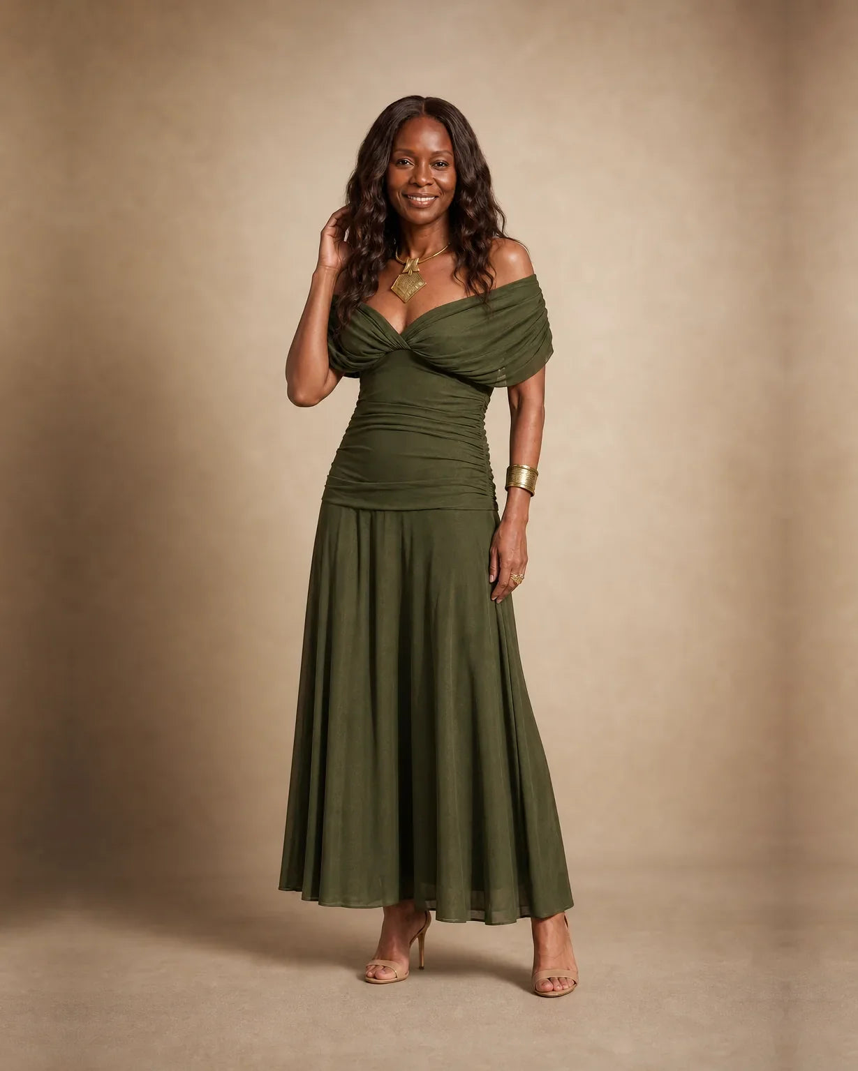 Zaria | Elegantti vihreä mekko